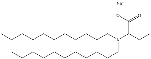 2-(ジウンデシルアミノ)酪酸ナトリウム 化学構造式
