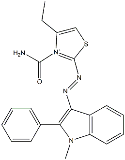 2-[(1-Methyl-2-phenylindol-3-yl)azo]-3-carbamoylethylthiazolium