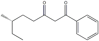 [S,(+)]-6-メチル-1-フェニル-1,3-オクタンジオン 化学構造式