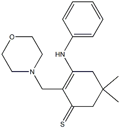 2-(Morpholinomethyl)-3-phenylamino-5,5-dimethyl-2-cyclohexene-1-thione,,结构式