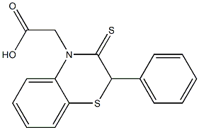 2-Phenyl-2,3-dihydro-3-thioxo-4H-1,4-benzothiazine-4-acetic acid Struktur