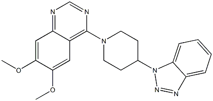 4-[4-(1H-Benzotriazol-1-yl)-1-piperidinyl]-6,7-dimethoxyquinazoline,,结构式