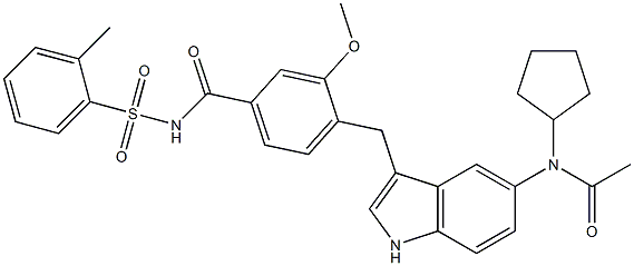  4-[5-(Cyclopentylacetylamino)-1H-indol-3-ylmethyl]-3-methoxy-N-(2-methylphenylsulfonyl)benzamide