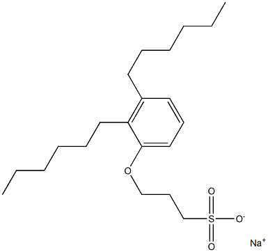 3-(2,3-Dihexylphenoxy)propane-1-sulfonic acid sodium salt Struktur