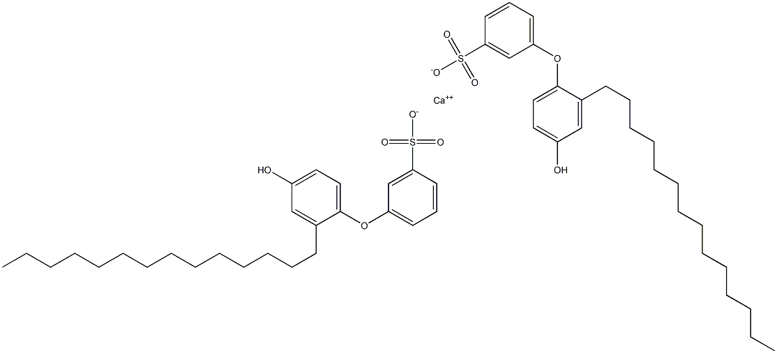 Bis(4'-hydroxy-2'-tetradecyl[oxybisbenzene]-3-sulfonic acid)calcium salt Structure