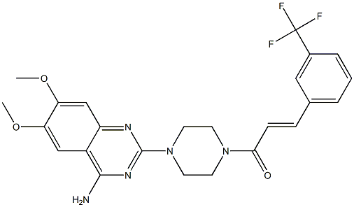 4-Amino-2-[4-[3-(3-trifluoromethylphenyl)propenoyl]-1-piperazinyl]-6,7-dimethoxyquinazoline Structure
