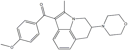 5,6-Dihydro-2-methyl-1-(4-methoxybenzoyl)-5-morpholino-4H-pyrrolo[3,2,1-ij]quinoline Struktur