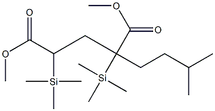 2-(3-Methylbutyl)-2,4-bis(trimethylsilyl)pentanedioic acid dimethyl ester 结构式