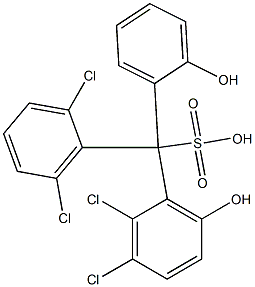 (2,6-Dichlorophenyl)(2,3-dichloro-6-hydroxyphenyl)(2-hydroxyphenyl)methanesulfonic acid 结构式