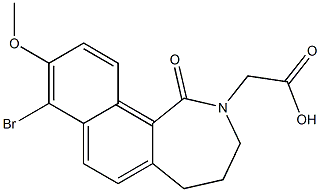 2,3,4,5-テトラヒドロ-8-ブロモ-9-メトキシ-1-オキソ-1H-ナフト[1,2-c]アゼピン-2-酢酸 化学構造式