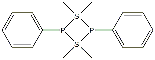 2,2,4,4-テトラメチル-1,3-ジフェニル-1,3-ジホスファ-2,4-ジシラシクロブタン 化学構造式