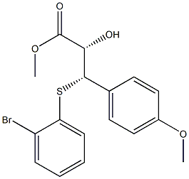 (2S,3S)-2-Hydroxy-3-(p-methoxyphenyl)-3-(o-bromophenylthio)propionic acid methyl ester Structure