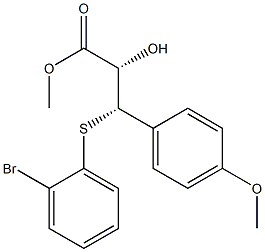 (2S,3S)-2-Hydroxy-3-(p-methoxyphenyl)-3-(o-bromophenylthio)propionic acid methyl ester 结构式