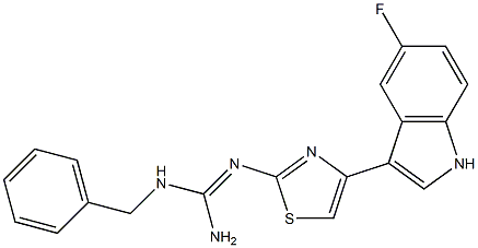 1-Benzyl-2-[4-(5-fluoro-1H-indole-3-yl)-2-thiazolyl]guanidine Structure