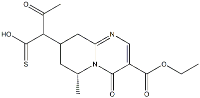 8-[(R)-Acetylthio(carboxy)methyl]-6,7,8,9-tetrahydro-6-methyl-4-oxo-4H-pyrido[1,2-a]pyrimidine-3-carboxylic acid 3-ethyl ester Structure