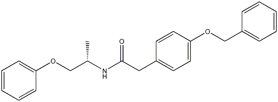 (-)-2-[4-(ベンジルオキシ)フェニル]-N-[(S)-1-メチル-2-(フェニルオキシ)エチル]アセトアミド 化学構造式