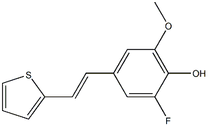 4-[(E)-2-(2-Thienyl)ethenyl]-2-fluoro-6-methoxyphenol 结构式