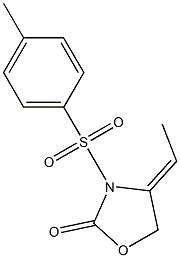(Z)-4-Ethylidene-3-(4-methylphenylsulfonyl)oxazolidin-2-one 结构式