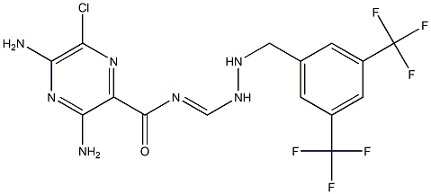6-Chloro-2-[[[3,5-bis(trifluoromethyl)benzylamino]aminomethylene]carbamoyl]pyrazine-3,5-diamine Struktur