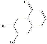 3-[2-イミノ-6-メチル-1(2H)-ピリジニル]-1,2-プロパンジオール 化学構造式