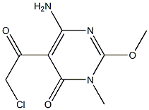 6-アミノ-5-クロロアセチル-2-メトキシ-3-メチルピリミジン-4(3H)-オン 化学構造式