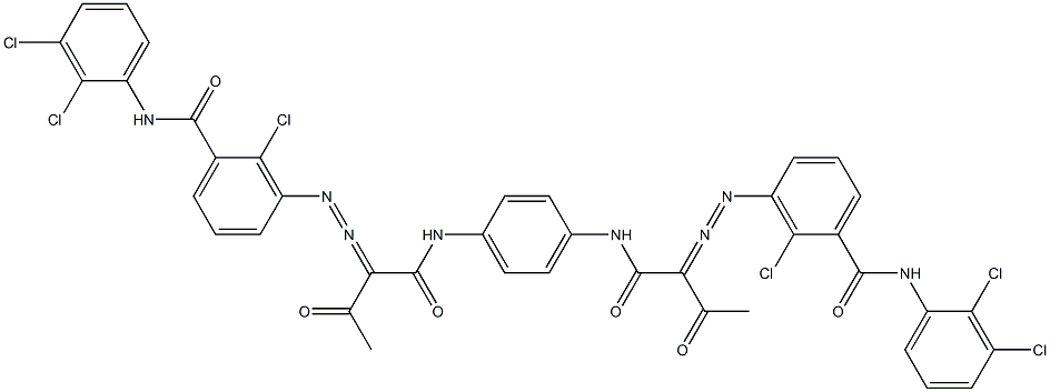 3,3'-[1,4-Phenylenebis[iminocarbonyl(acetylmethylene)azo]]bis[N-(2,3-dichlorophenyl)-2-chlorobenzamide],,结构式