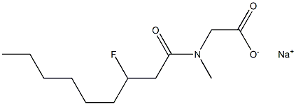 N-(3-フルオロノナノイル)-N-メチルグリシンナトリウム 化学構造式