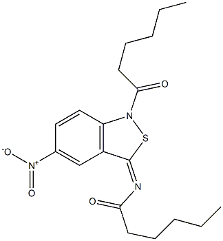 5-Nitro-1-hexanoyl-3(1H)-hexanoylimino-2,1-benzisothiazole|
