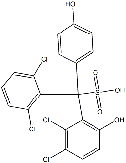 (2,6-Dichlorophenyl)(2,3-dichloro-6-hydroxyphenyl)(4-hydroxyphenyl)methanesulfonic acid Structure