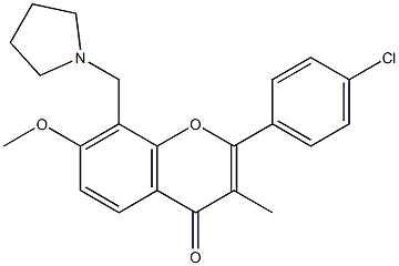 4'-Chloro-7-methoxy-3-methyl-8-(1-pyrrolidinylmethyl)flavone Structure