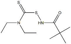 N-[(ジエチルチオカルバモイル)チオ]-2,2-ジメチルプロパンアミド 化学構造式