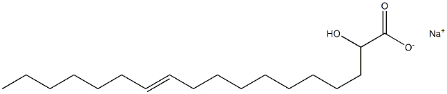 (E)-2-Hydroxy-11-octadecenoic acid sodium salt,,结构式