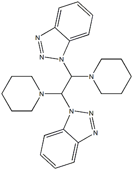 1,2-Bis(1H-benzotriazole-1-yl)-1,2-dipiperidinoethane Struktur