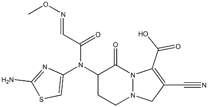 6-[(2-Amino-4-thiazolyl)(methoxyimino)acetylamino]-2-cyano-5,6,7,8-tetrahydro-5-oxo-1H-pyrazolo[1,2-a]pyridazine-3-carboxylic acid,,结构式