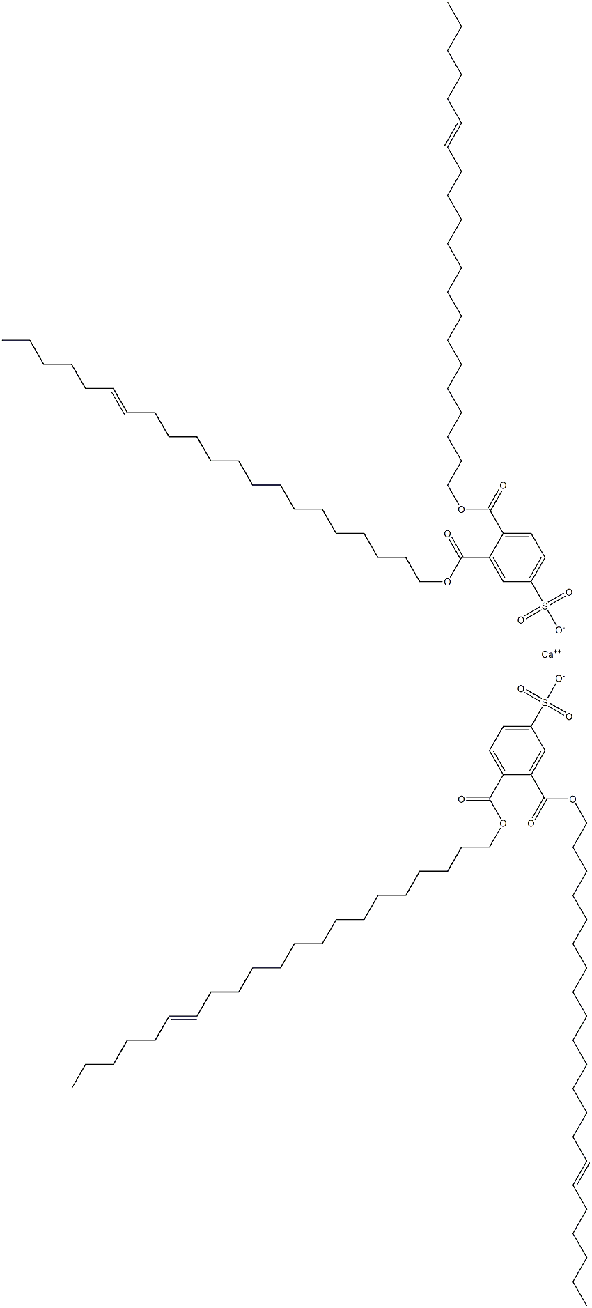 ビス[3,4-ジ(15-ヘニコセニルオキシカルボニル)ベンゼンスルホン酸]カルシウム 化学構造式