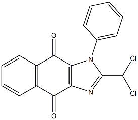 2-(ジクロロメチル)-1-フェニル-1H-ナフト[2,3-d]イミダゾール-4,9-ジオン 化学構造式