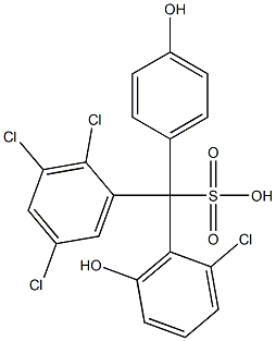 (2-Chloro-6-hydroxyphenyl)(2,3,5-trichlorophenyl)(4-hydroxyphenyl)methanesulfonic acid Structure