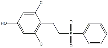 3,5-Dichloro-4-(2-phenylsulfonylethyl)phenol 结构式