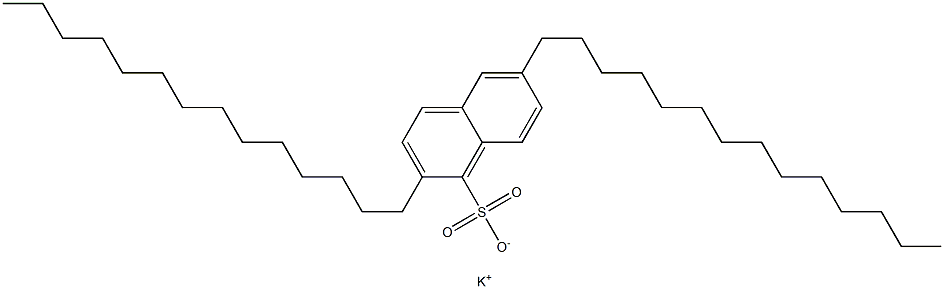 2,6-ジテトラデシル-1-ナフタレンスルホン酸カリウム 化学構造式