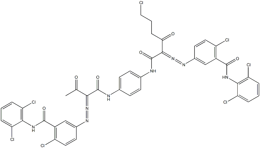 3,3'-[2-(2-Chloroethyl)-1,4-phenylenebis[iminocarbonyl(acetylmethylene)azo]]bis[N-(2,6-dichlorophenyl)-6-chlorobenzamide] Structure