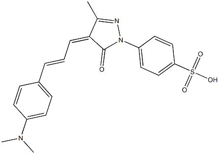 4-[[4-[3-[4-(Dimethylamino)phenyl]-2-propenylidene]-4,5-dihydro-3-methyl-5-oxo-1H-pyrazol]-1-yl]benzenesulfonic acid,,结构式