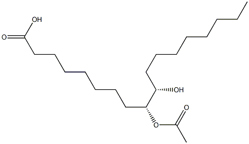 (9R,10S)-9-アセチルオキシ-10-ヒドロキシオクタデカン酸 化学構造式