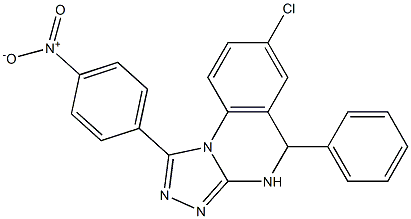 7-クロロ-4,5-ジヒドロ-1-(4-ニトロフェニル)-5-フェニル[1,2,4]トリアゾロ[4,3-a]キナゾリン 化学構造式