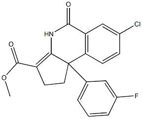 1,4,5,9b-Tetrahydro-7-chloro-9b-(3-fluorophenyl)-5-oxo-2H-cyclopent[c]isoquinoline-3-carboxylic acid methyl ester Structure