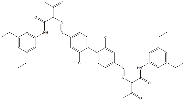 4,4'-ビス[[1-(3,5-ジエチルフェニルアミノ)-1,3-ジオキソブタン-2-イル]アゾ]-2,2'-ジクロロ-1,1'-ビフェニル 化学構造式
