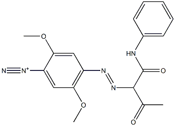 2,5-Dimethoxy-4-[[2-oxo-1-[(phenylamino)carbonyl]propyl]azo]benzenediazonium Structure