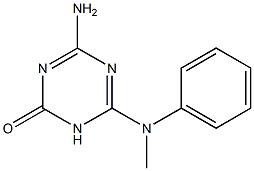 4-アミノ-6-(N-フェニルメチルアミノ)-1,3,5-トリアジン-2(1H)-オン 化学構造式