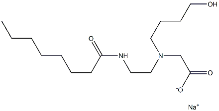 N-(4-Hydroxybutyl)-N-[2-(octanoylamino)ethyl]aminoacetic acid sodium salt Structure