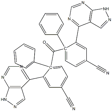 1-フェニル-1H-ピラゾロ[3,4-d]ピリミジン-4-イル(4-シアノフェニル)ケトン 化学構造式