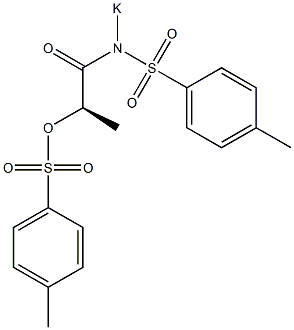 [2R,(+)]-N-Potassio-N-(p-tolylsulfonyl)-2-[(p-tolylsulfonyl)oxy]propionamide Struktur